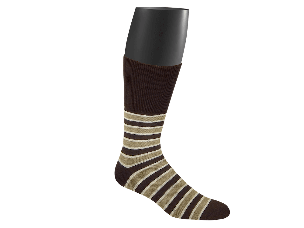 11-Old World comfort socks-dress-brown stripes