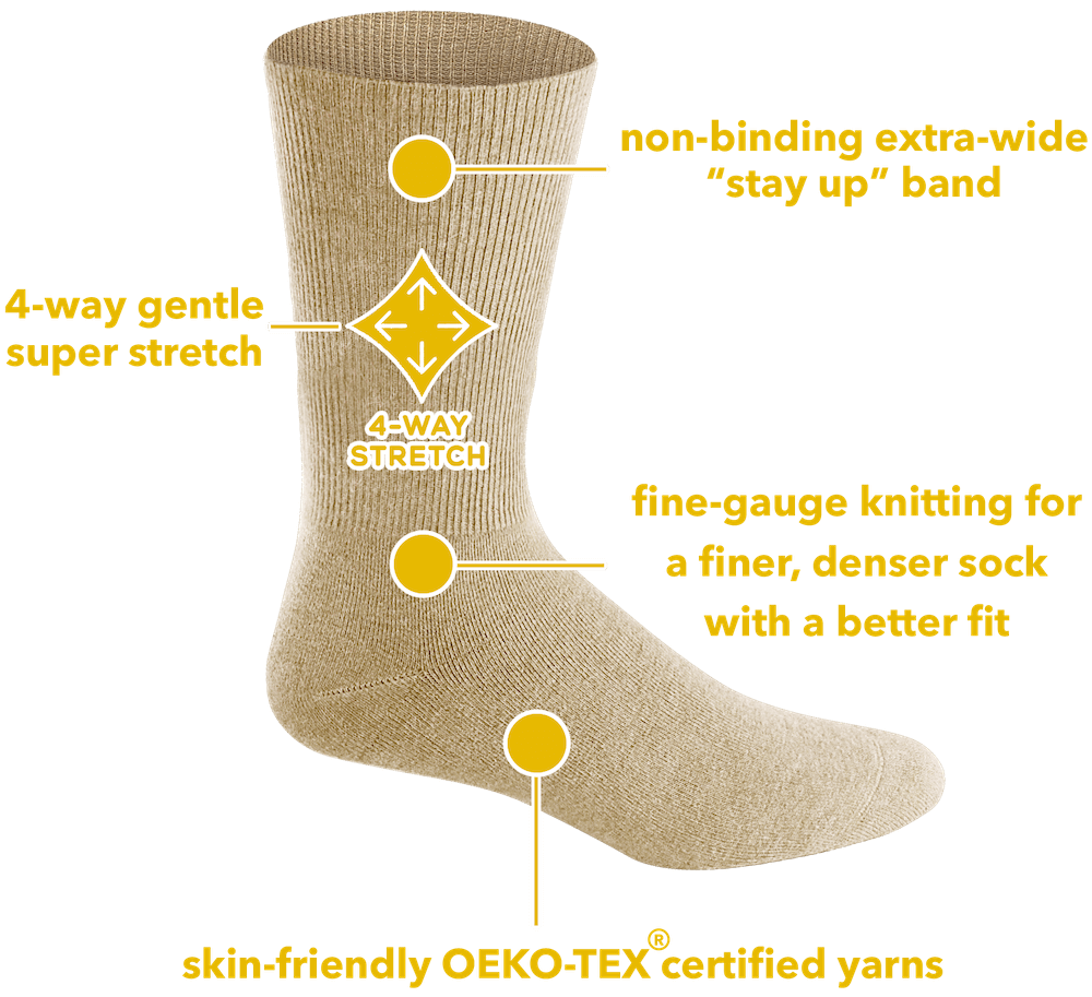 Dress-Old World comfort socks-dress-beige-men